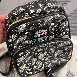 Salty Honey Black Paisley Women's Mini Backpack
